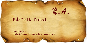 Mázik Antal névjegykártya
